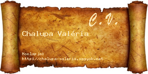 Chalupa Valéria névjegykártya